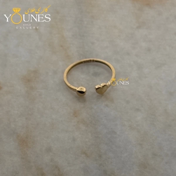 انگشتر گوی و قلب طلا